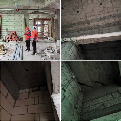 基建办开展梅冲湖校区在建房屋屋面印湿渗漏专项检查